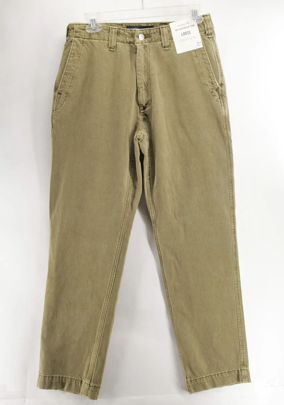 NWT Abercrombie & Fitch Men's Baggy Jeans Pants 30x32 Khaki Olive Green